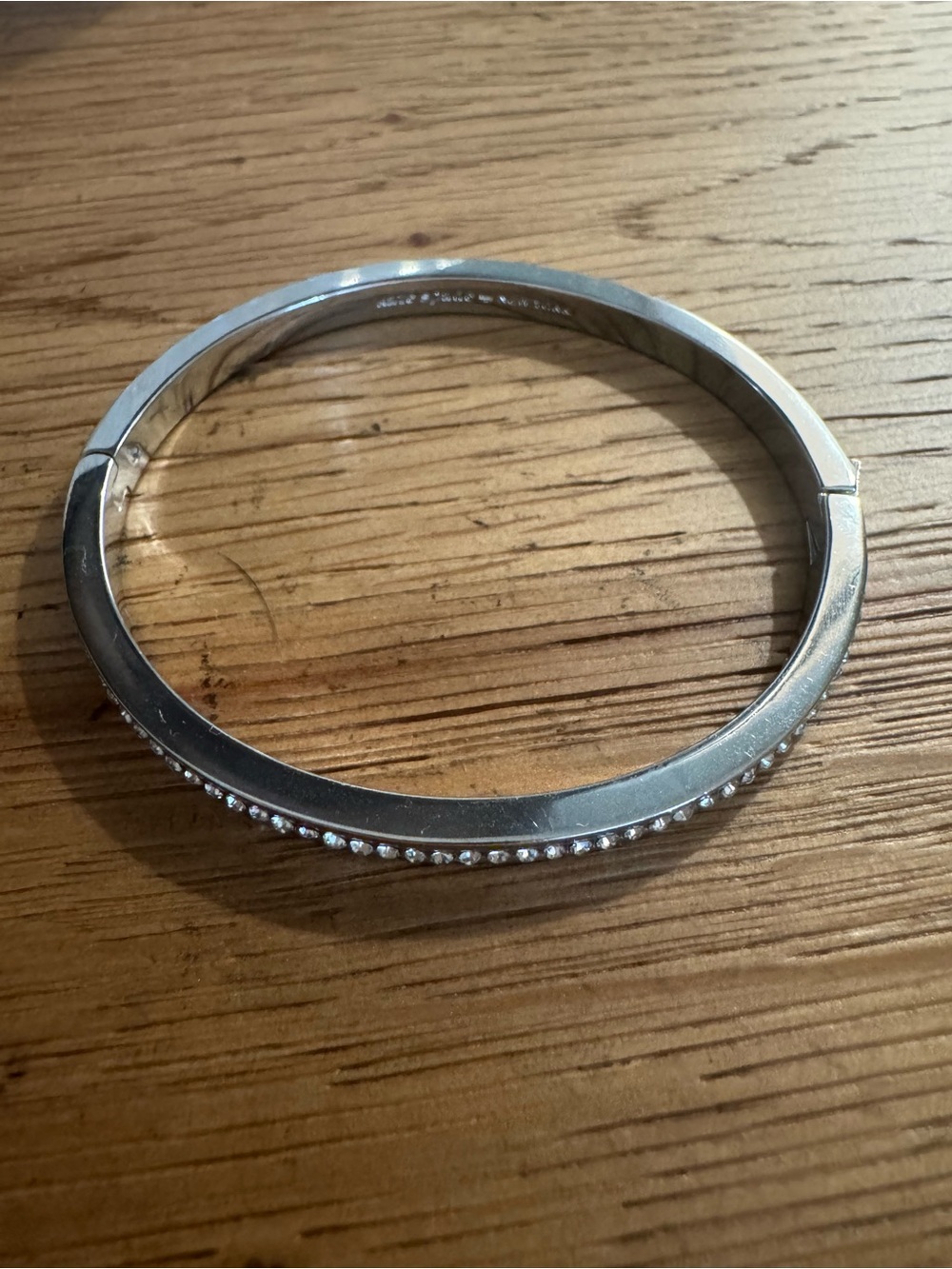 Kate spade Silver Crystal Accent Hinged Bangle Bracelet